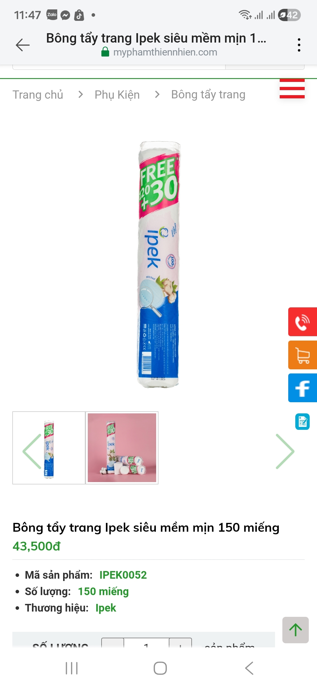 Bông Tẩy Trang IPek