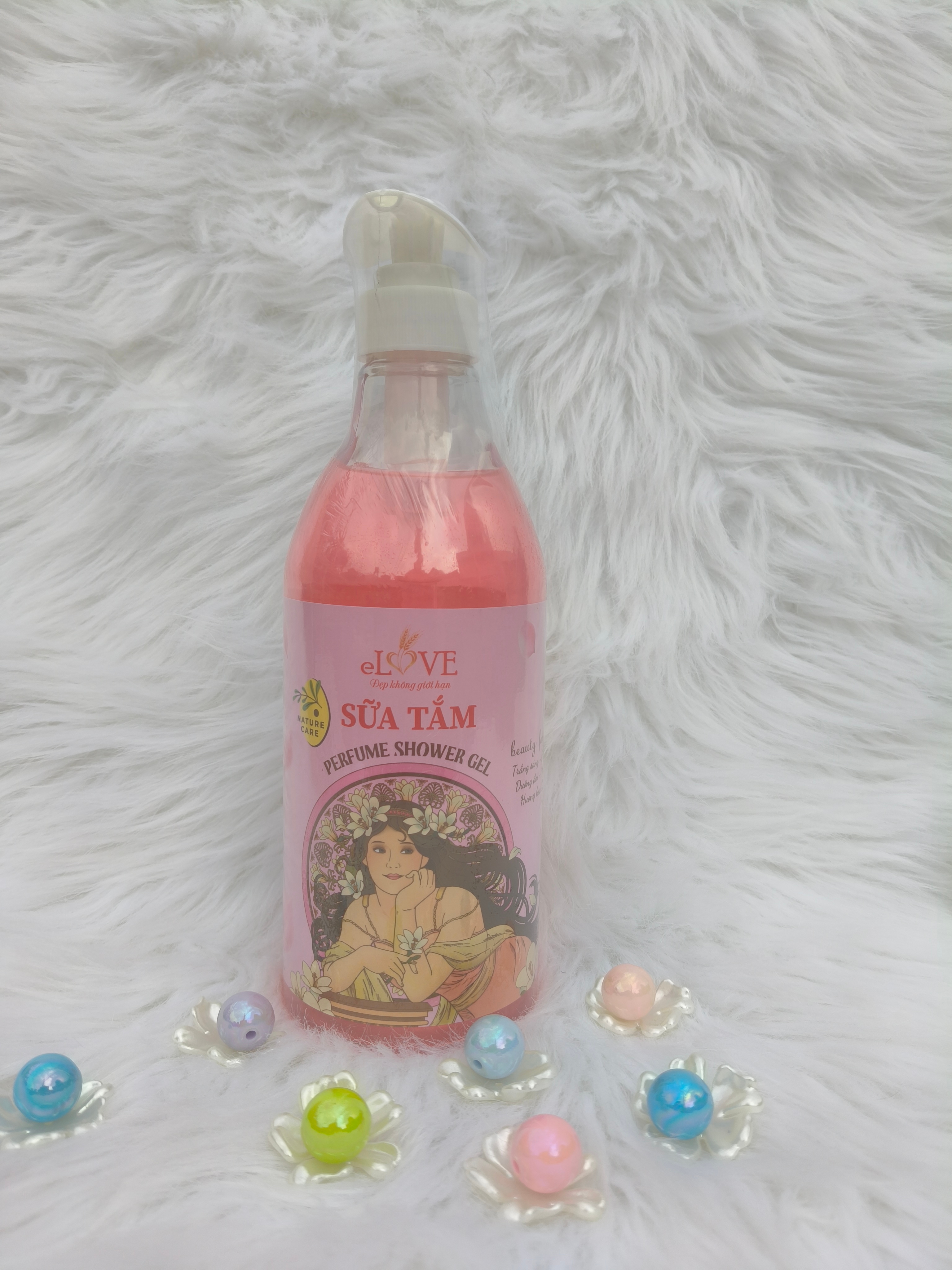 GEL TẮM  eLOVE Ferfume  Shower Gel. Màu Hồng