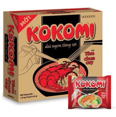 MÌ KOKOMI CHUA CAY 65G - THÙNG 33 GÓI