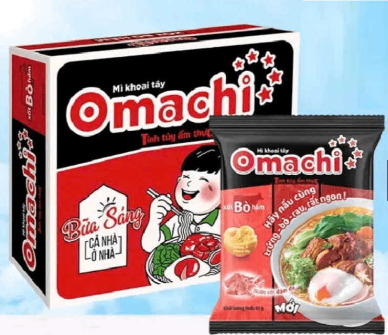 MÌ OMACHI XỐT BÒ HẦM - THÙNG 30 GÓI