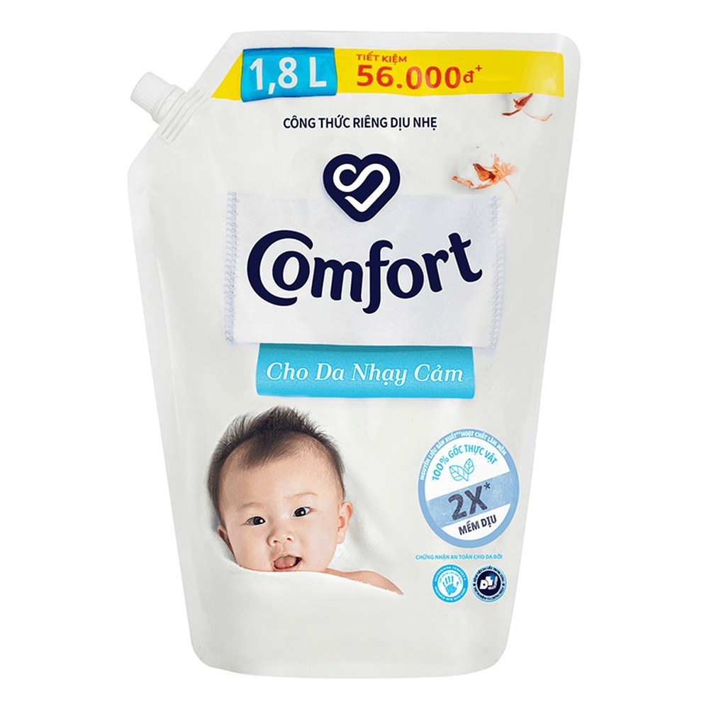 Combo 2 Túi Nước Xả Vải Comfort Dịu Nhẹ 3,6L