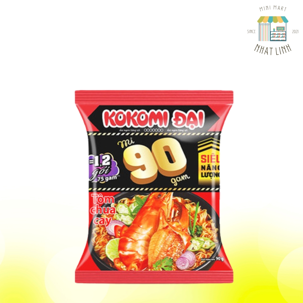 Thùng 30 Gói MÌ TÔM KOKOMI Đại 90 Tôm chua cay x 90g