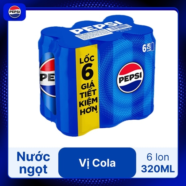 PEPSI 320ML - LỐC 6 LON