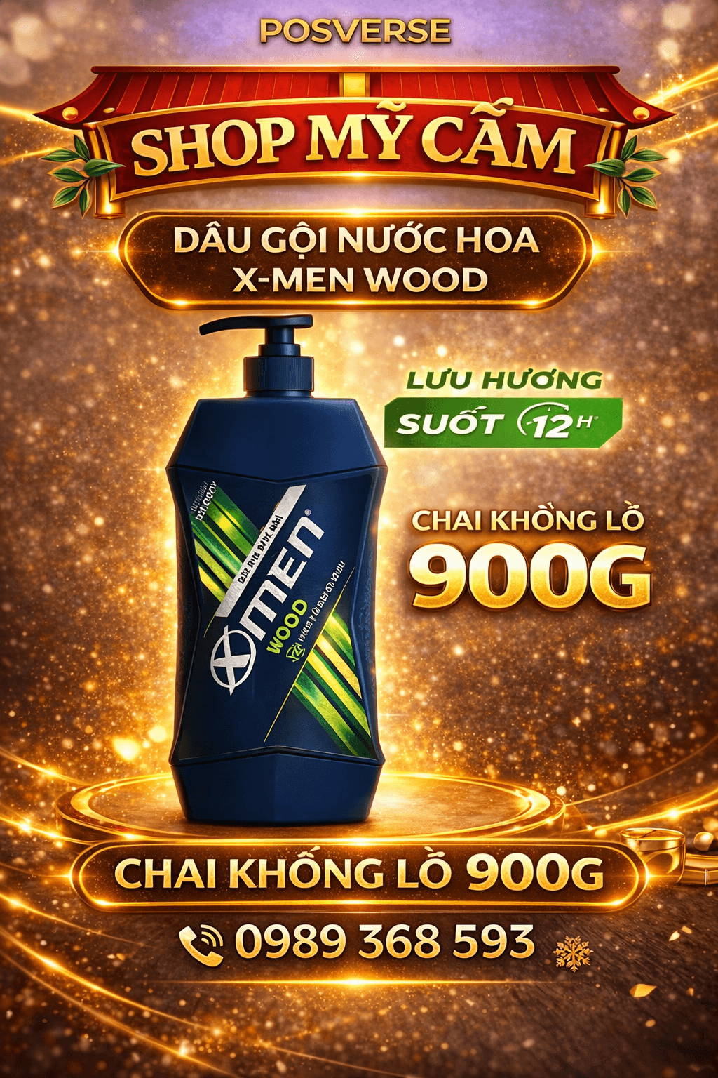 DẦU GỘI NƯỚC HOA X-MEN  CHAI KHỔNG LỒ 900G
