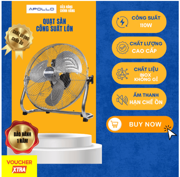 Quạt sàn Apollo công suất lớn 110W