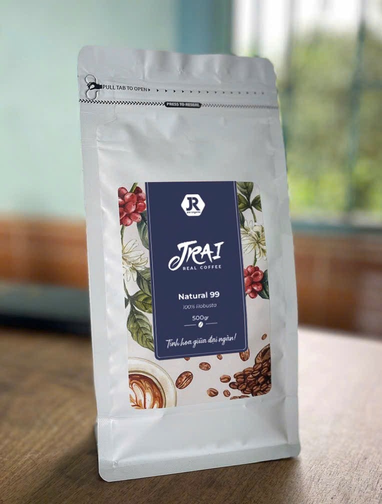 CAFE SẠCH JRAI - ROBUSTA NATURAL 99  - NGUYÊN HẠT 