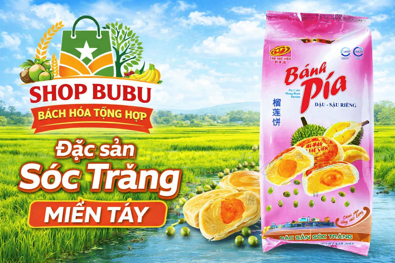 Bánh Pía 4* TÂN HOA VIÊN - ĐẶC SẢN SÓC TRĂNG - MIỀN TÂY 