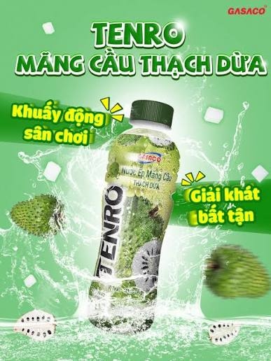 1 lốc 6 chai nước giải khát TENRO vị mãng cầu