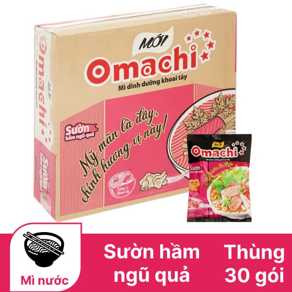 Mì OMACHI Sườn Hầm Ngũ Quả - Thùng 30 Gói