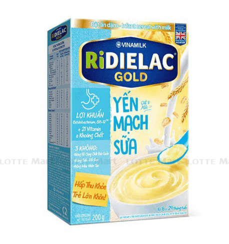 Bột Ăn Dặm RIDIELAC Gold Yến Mạch Sữa 200g