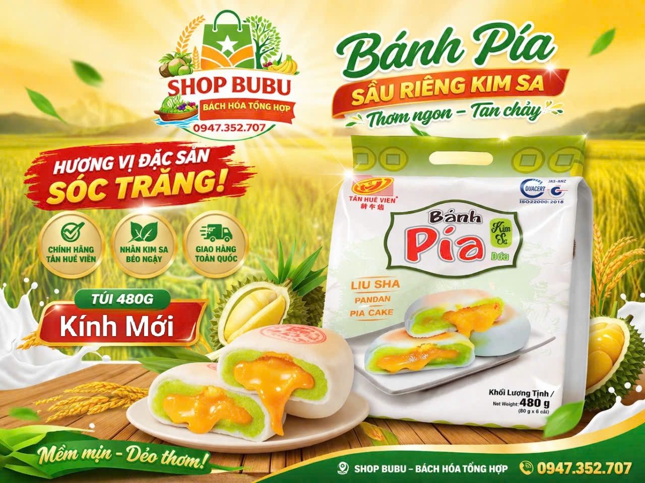 Pía KIMSA TÂN HUÊ VIÊN - SÓC TRĂNG - ĐẶC SẢN MIỀN TÂY 