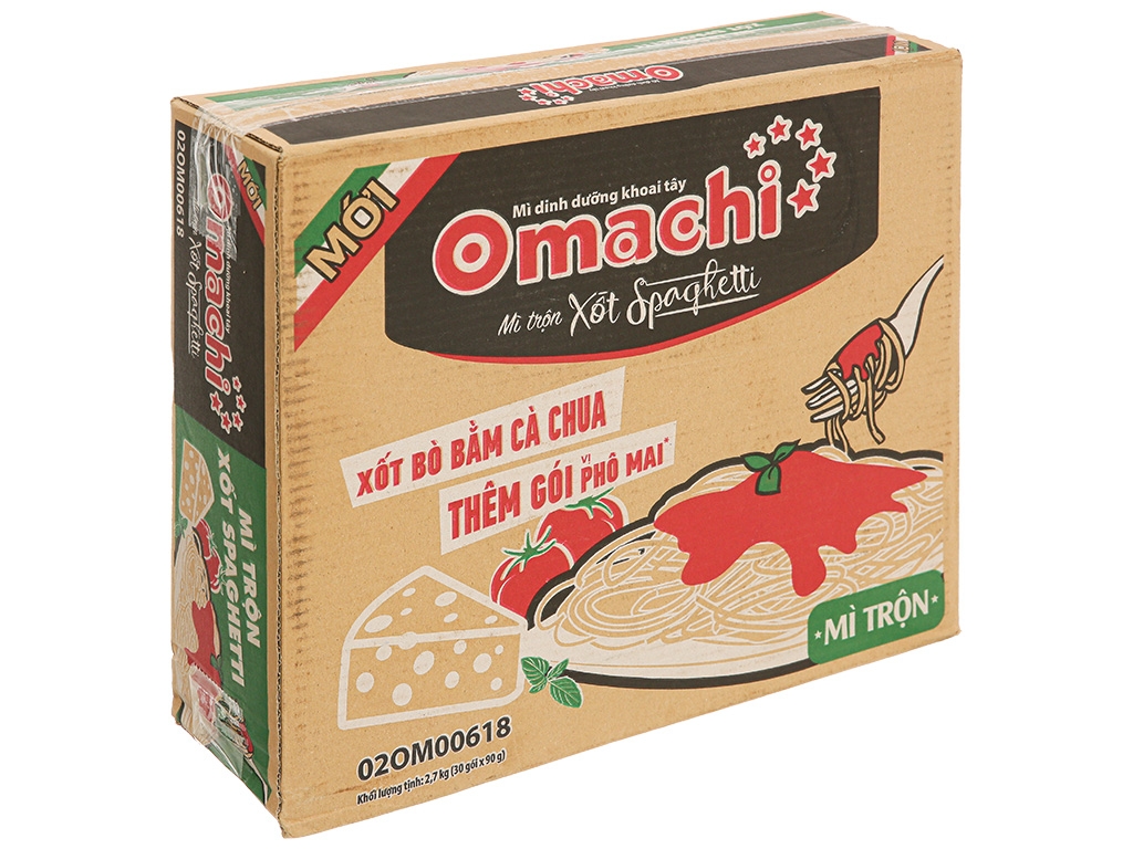 Mì Trộn OMACHI Xốt Spaghetti 90g - Thùng 30 Gói