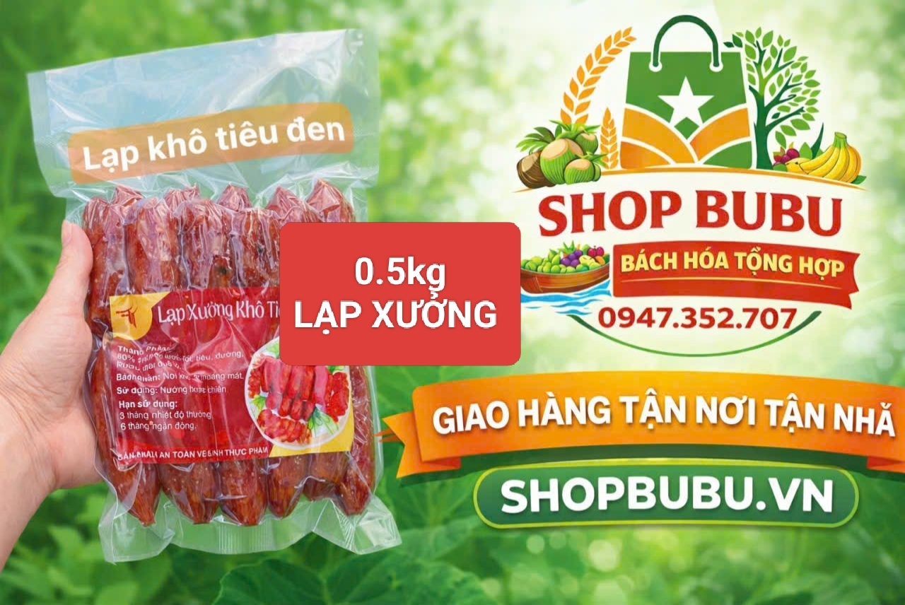 0.5kg Lạp xưởng tiêu đen - Gò Công - Miền Tây