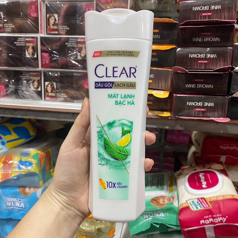 CLEAR Dầu Gội Mát Lạnh Bạc Hà 340g – Sạch Gàu, Da Đầu Sảng Khoái, Hương Thơm Tươi Mát