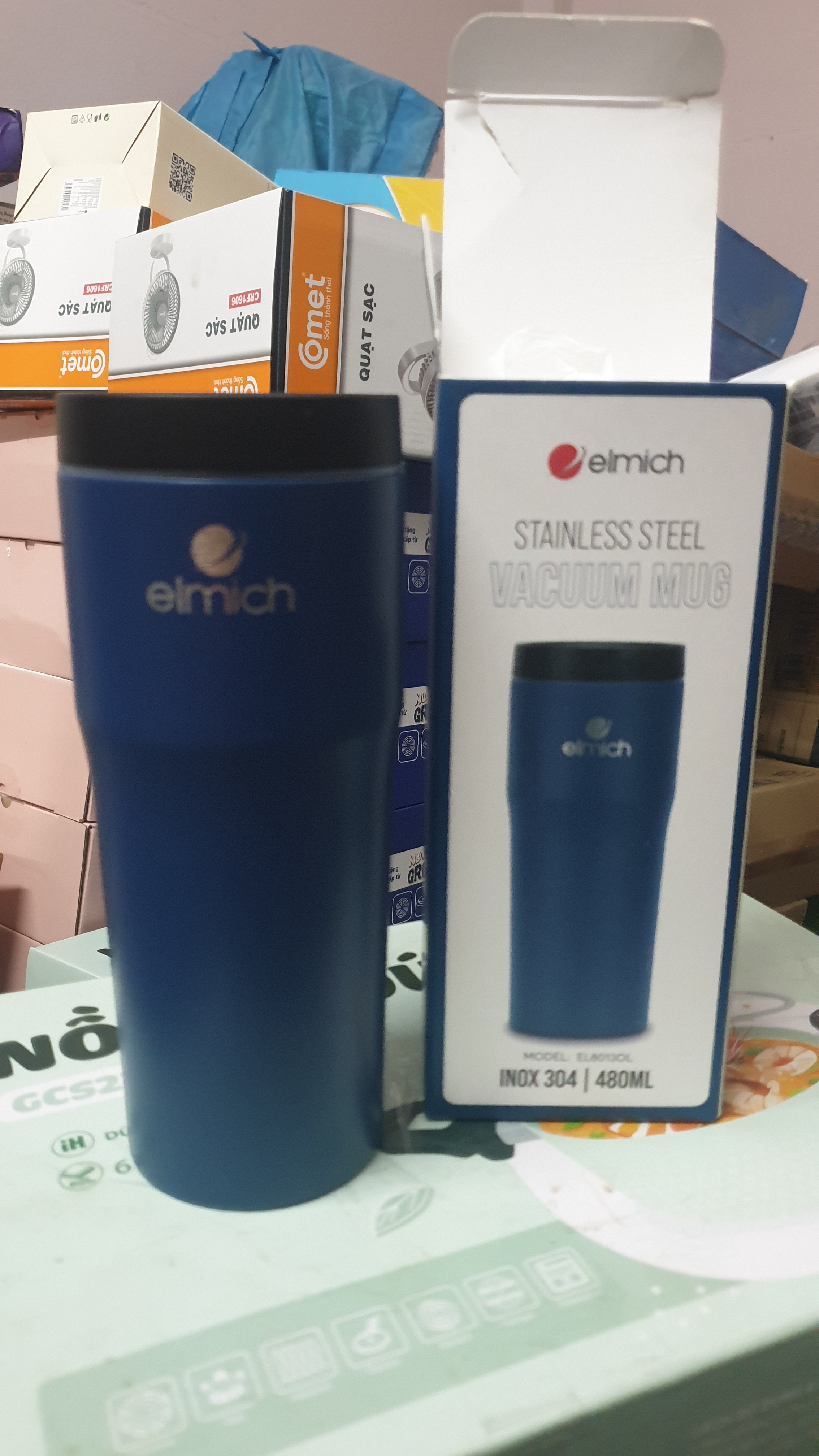 Cốc giữ nhiệt inox 304 Elmich EL-8013OL dung tích 480ml