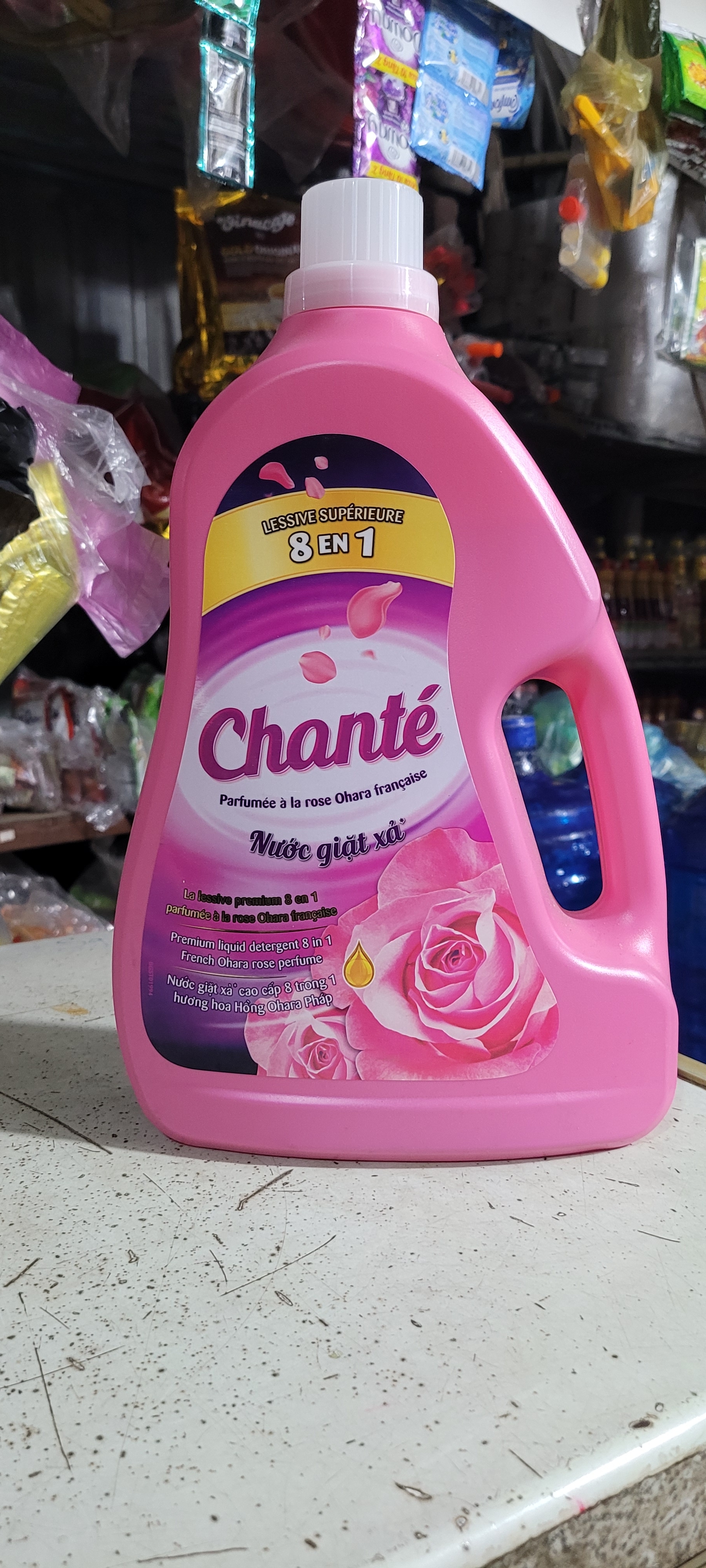 Nước giặt xả   can chan té 8 in 1  hương hoa hồng pháp 