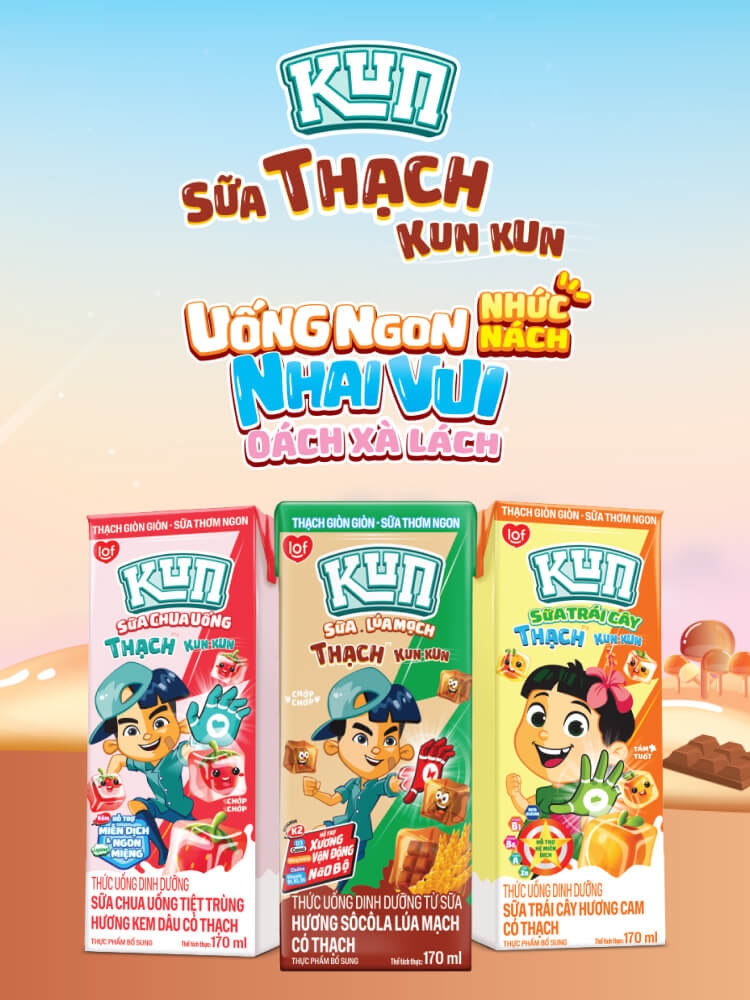 COMBO 6 LỐC SỬA KUN THẠCH 170ML