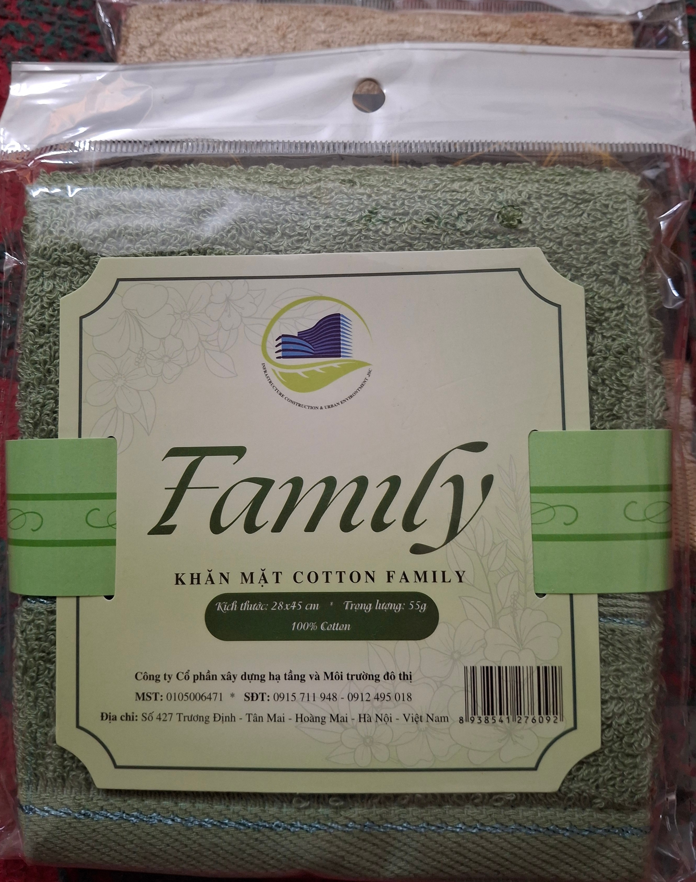 Combo 2 khăn mặt cotton Family 