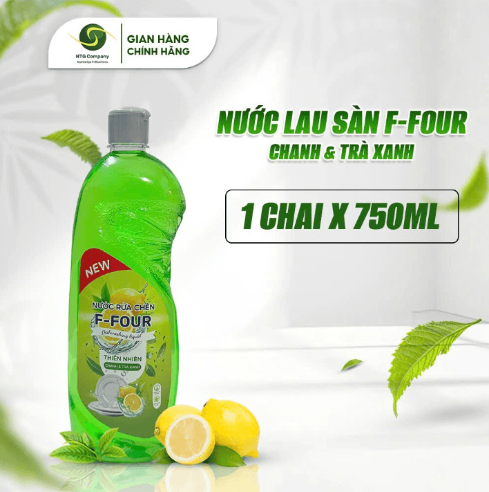 Nước rửa chén F-FOUR Chanh & Trà Xanh