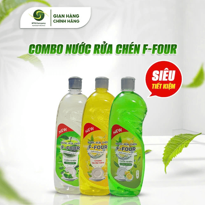 Combo 3 chai - Nước rửa chén F-FOUR 