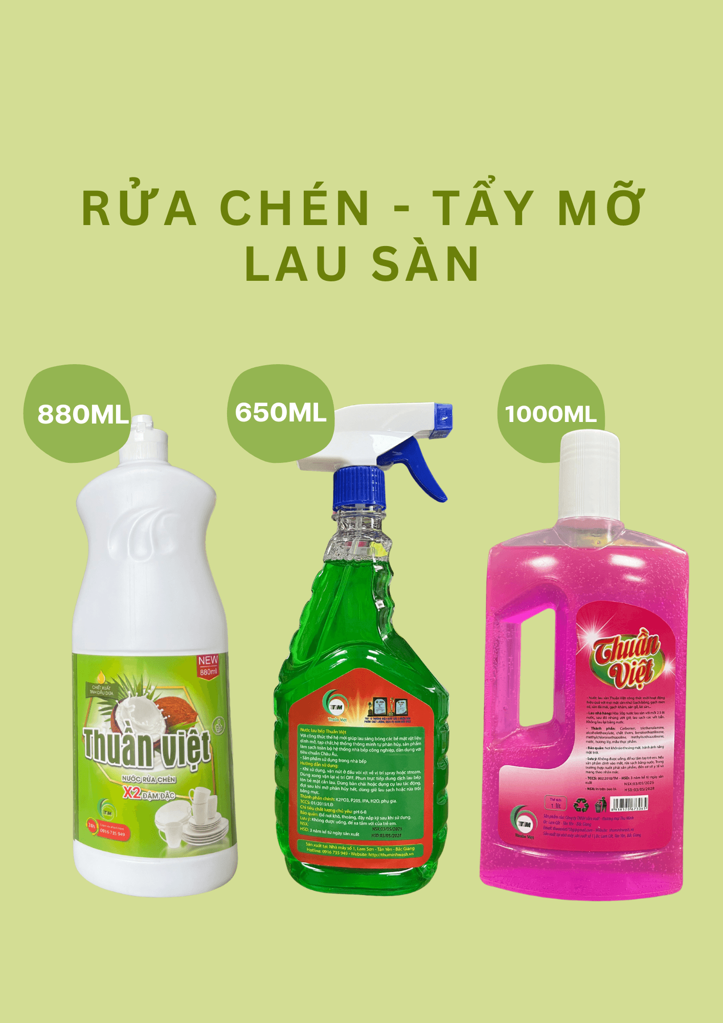 Combo Rửa Chén - Tẩy Mỡ - Lau Sàn
