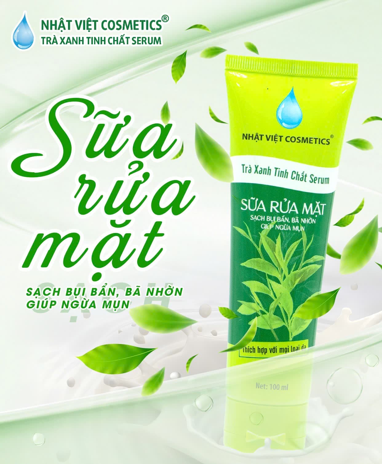 Trà xanh sữa rữa mặt 