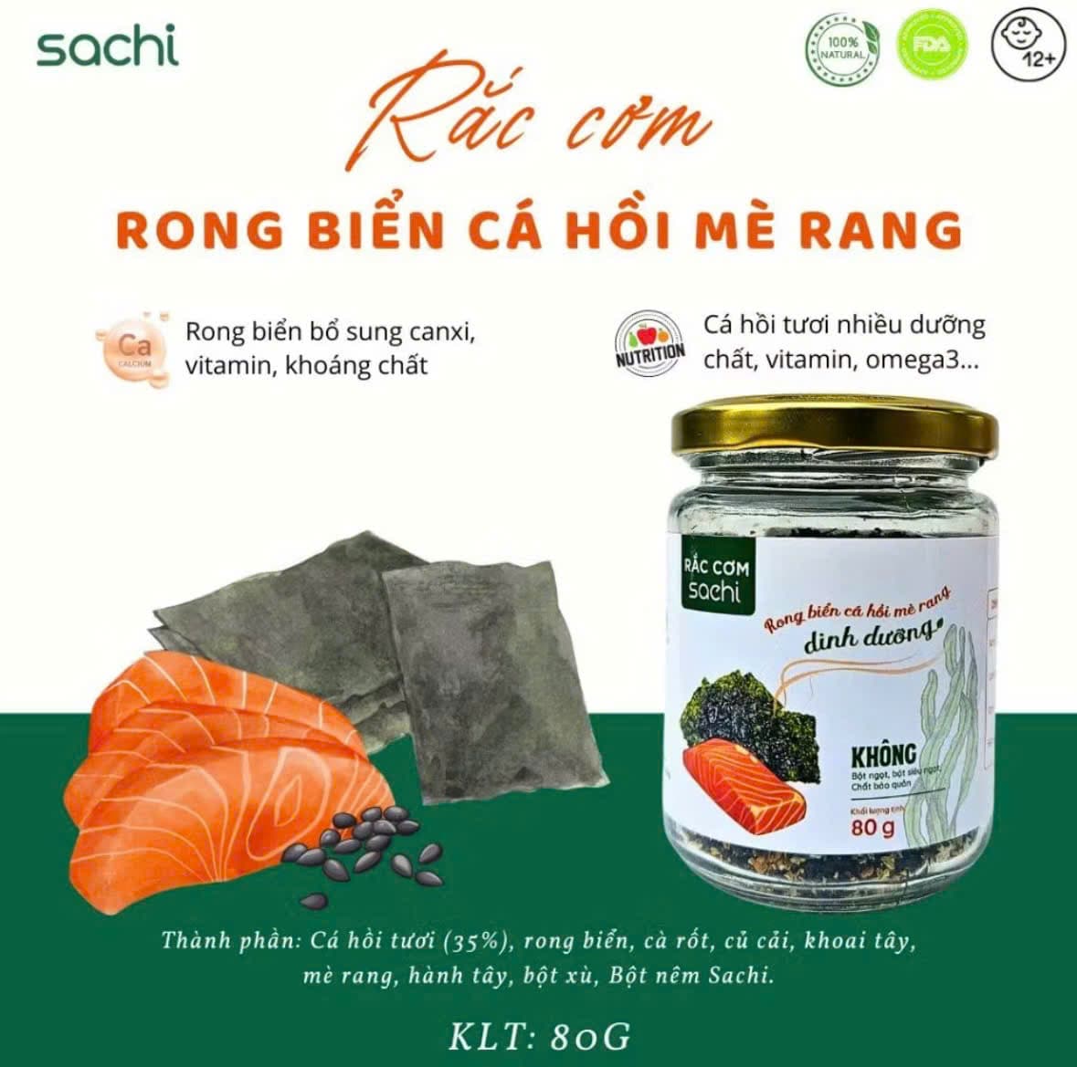 HẠT RẮC CƠM RONG BIỂN CÁ HỒI MÈ RANG