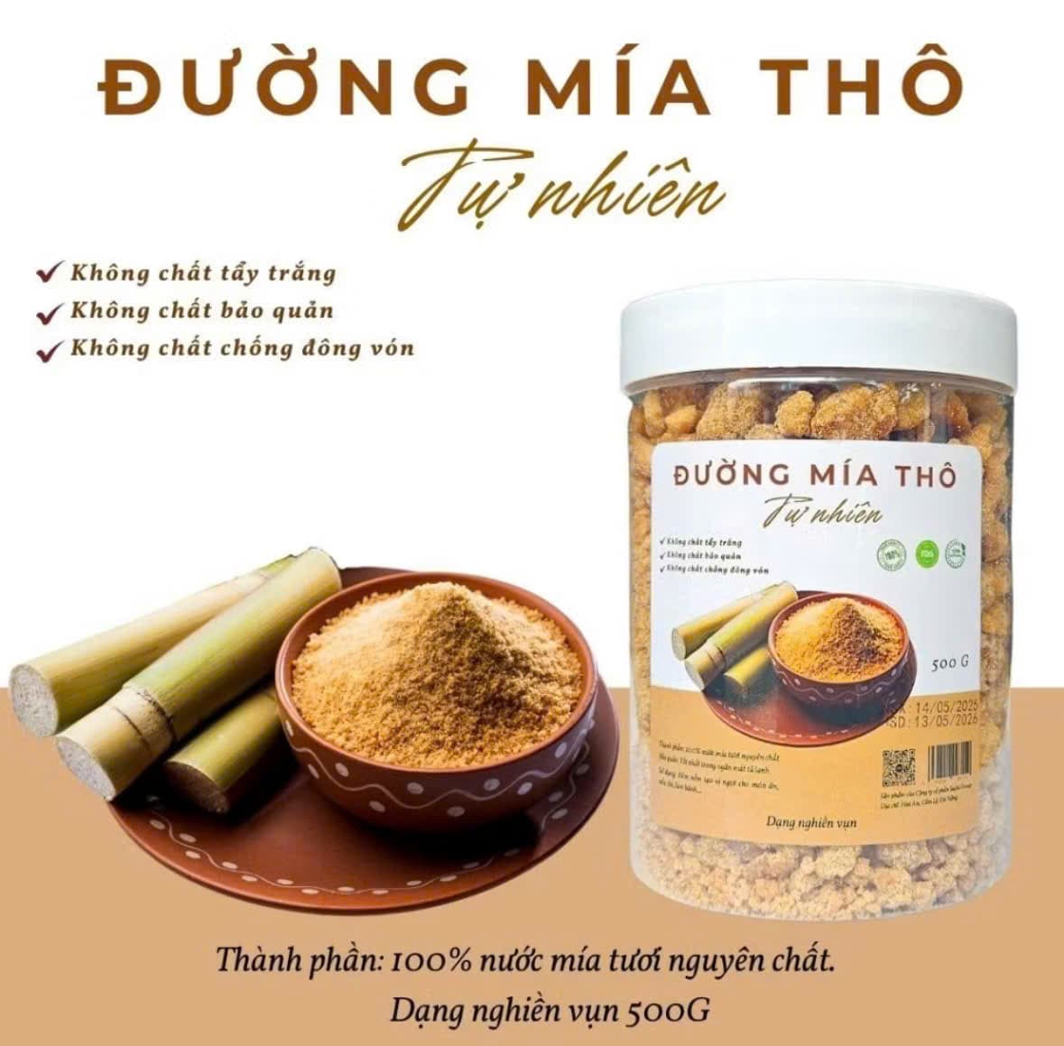 ĐƯỜNG MẬT MÍA THÔ TỰ NHIÊN 