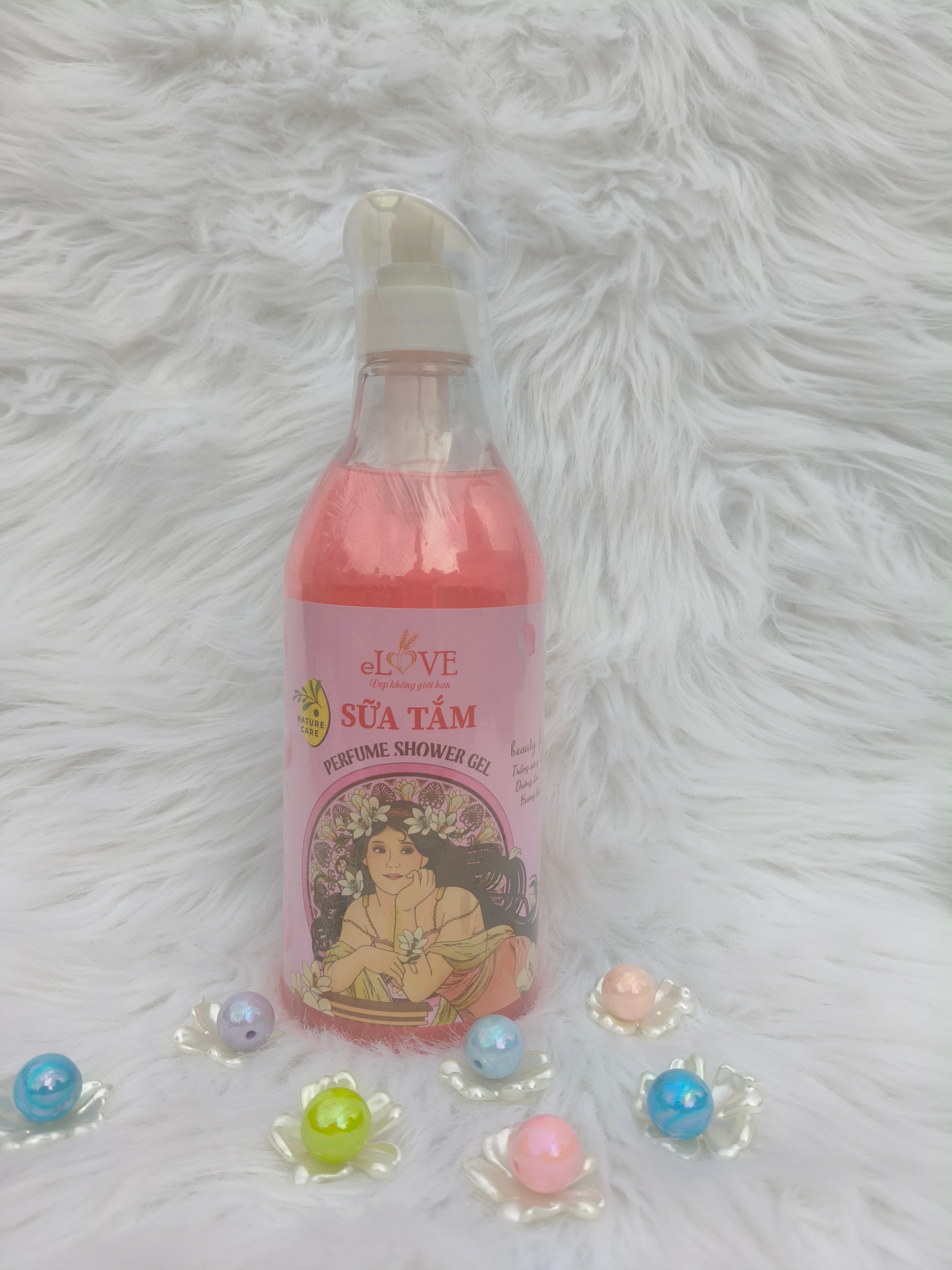 GEL TẮM  eLOVE Ferfume  Shower Gel. Màu Hồng
