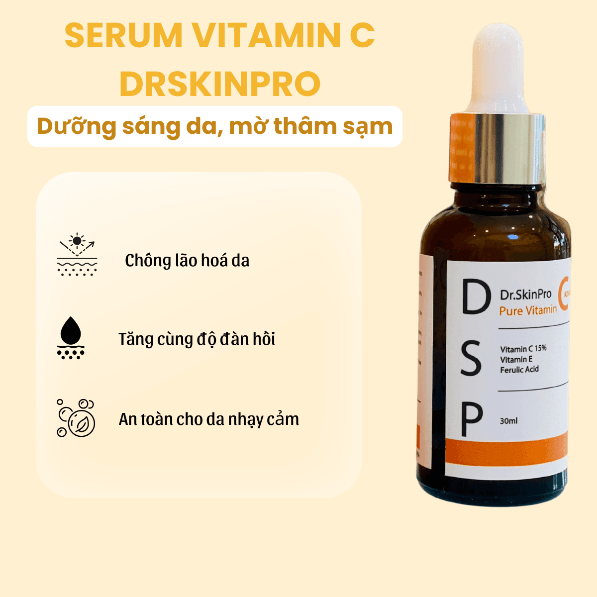 Serum Vitamin C Dr.SkinPro – Bí quyết giúp da trắng sáng ảnh 2