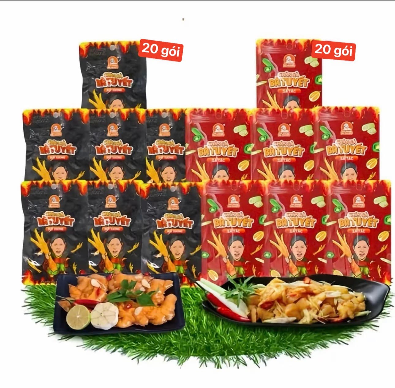 20 ĐEN 20 ĐỎ CHÂN GÀ BÀ TUYẾT