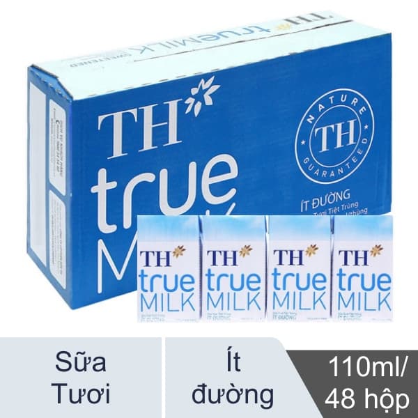 SỮA TH TRUE MILK ÍT ĐƯỜNG - THÙNG 48 HỘP 110ML