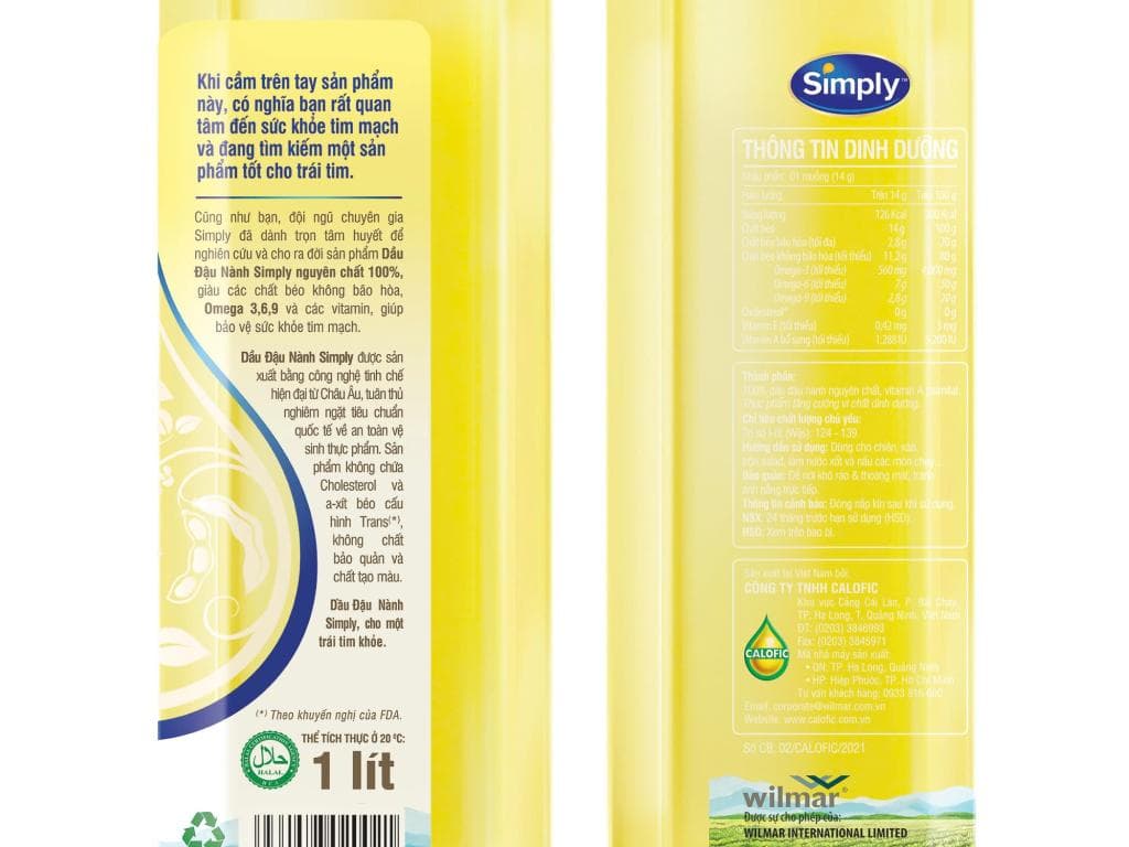 DẦU ĐẬU NÀNH SIMPLY 1 LÍT ảnh 2