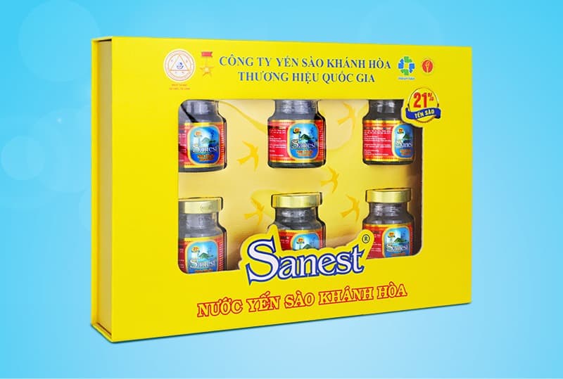 [Hộp 6 Lọ] Nước Yến sào Sanest Khánh Hòa đóng lọ 70ml Chính Hãng 