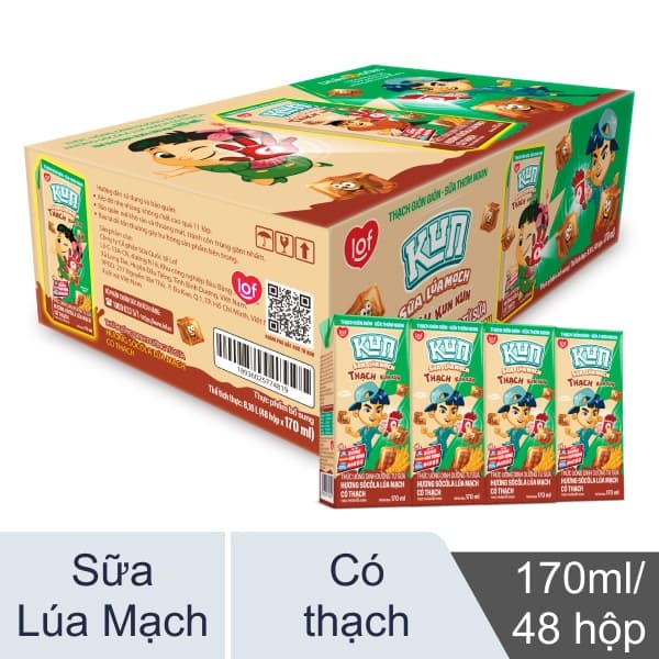 Kun Sôcôla lúa mạch có Thạch thùng 48 hộp x 170ml