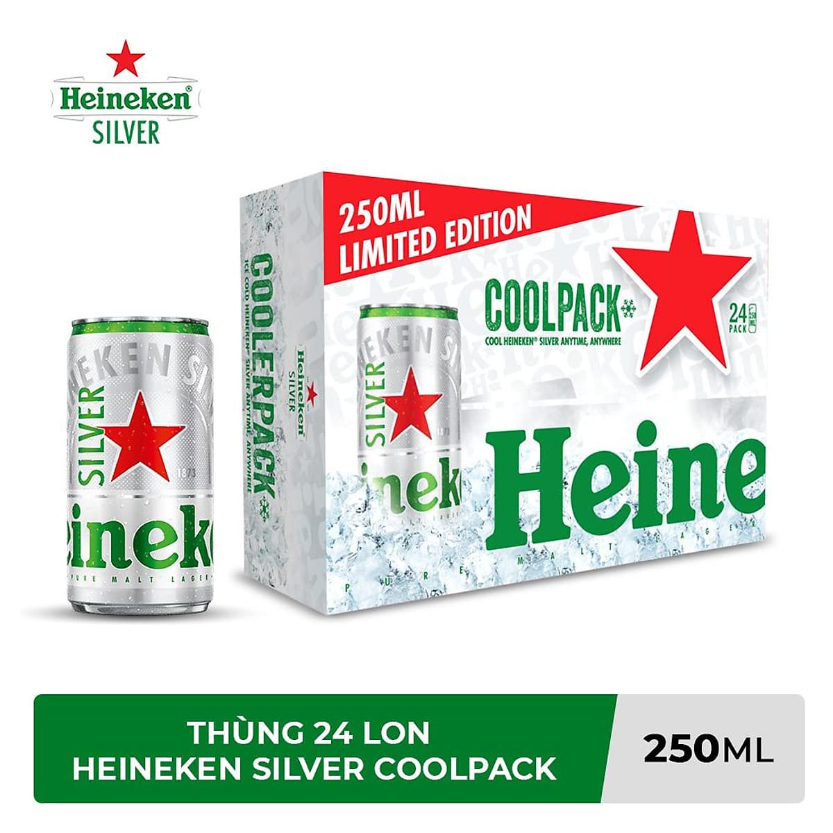 BIA HEINEKEN 250ML - THÙNG 24 LON