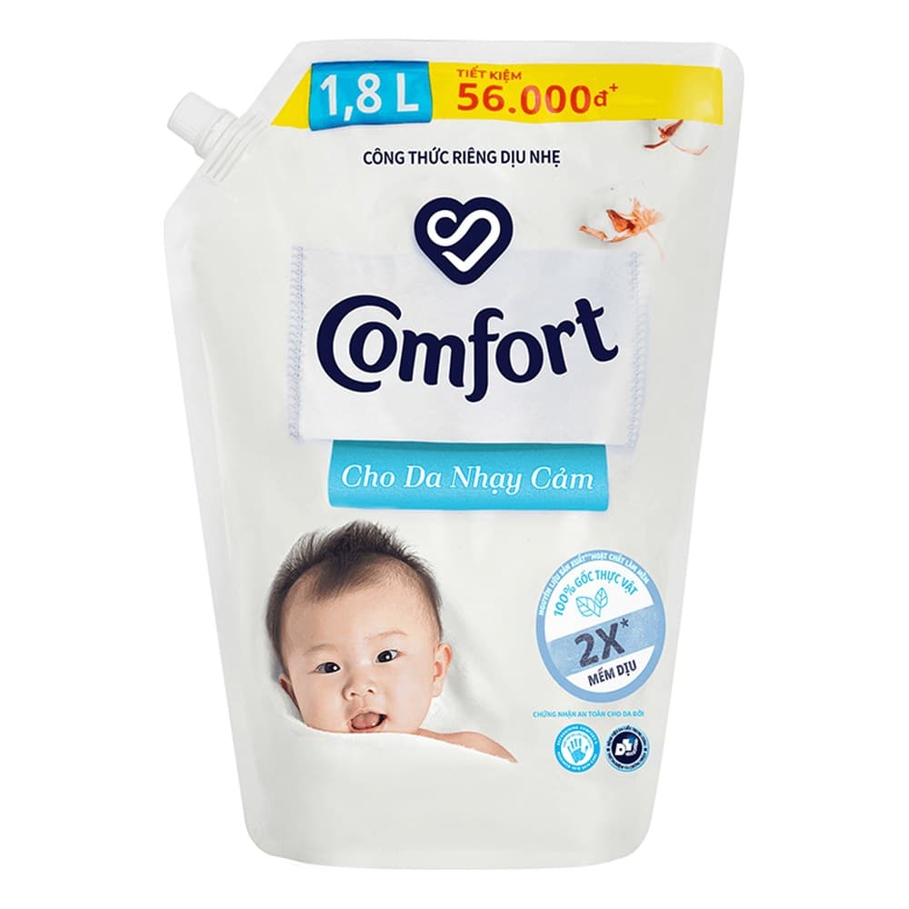 Combo 2 Túi Nước Xả Vải Comfort Dịu Nhẹ 3,6L
