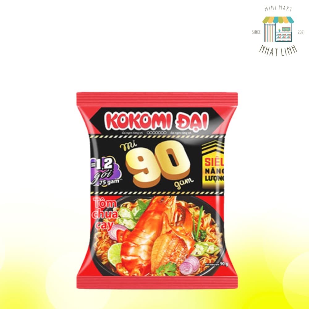 Thùng 30 Gói MÌ TÔM KOKOMI Đại 90 Tôm chua cay x 90g