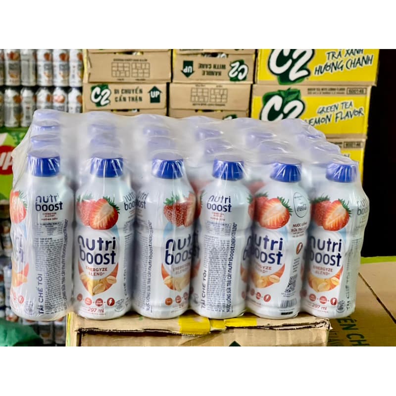 Lốc 24 Chai Sữa Nutri Boost Hương Dâu 297ml [San pham chat luong]