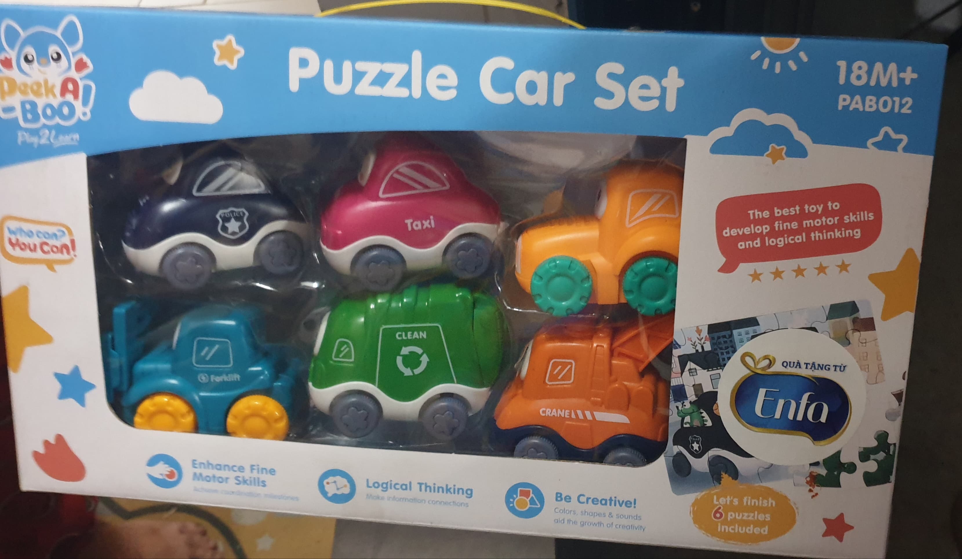 ĐỒ CHƠI XE 6 MÓN KÈM XẾP HÌNH VUI NHỘN 