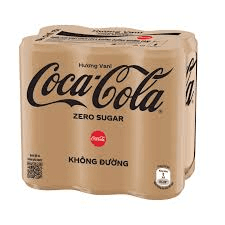                      lốc 6 lon nước ngọt Coca-Cola  Zero vị Vani