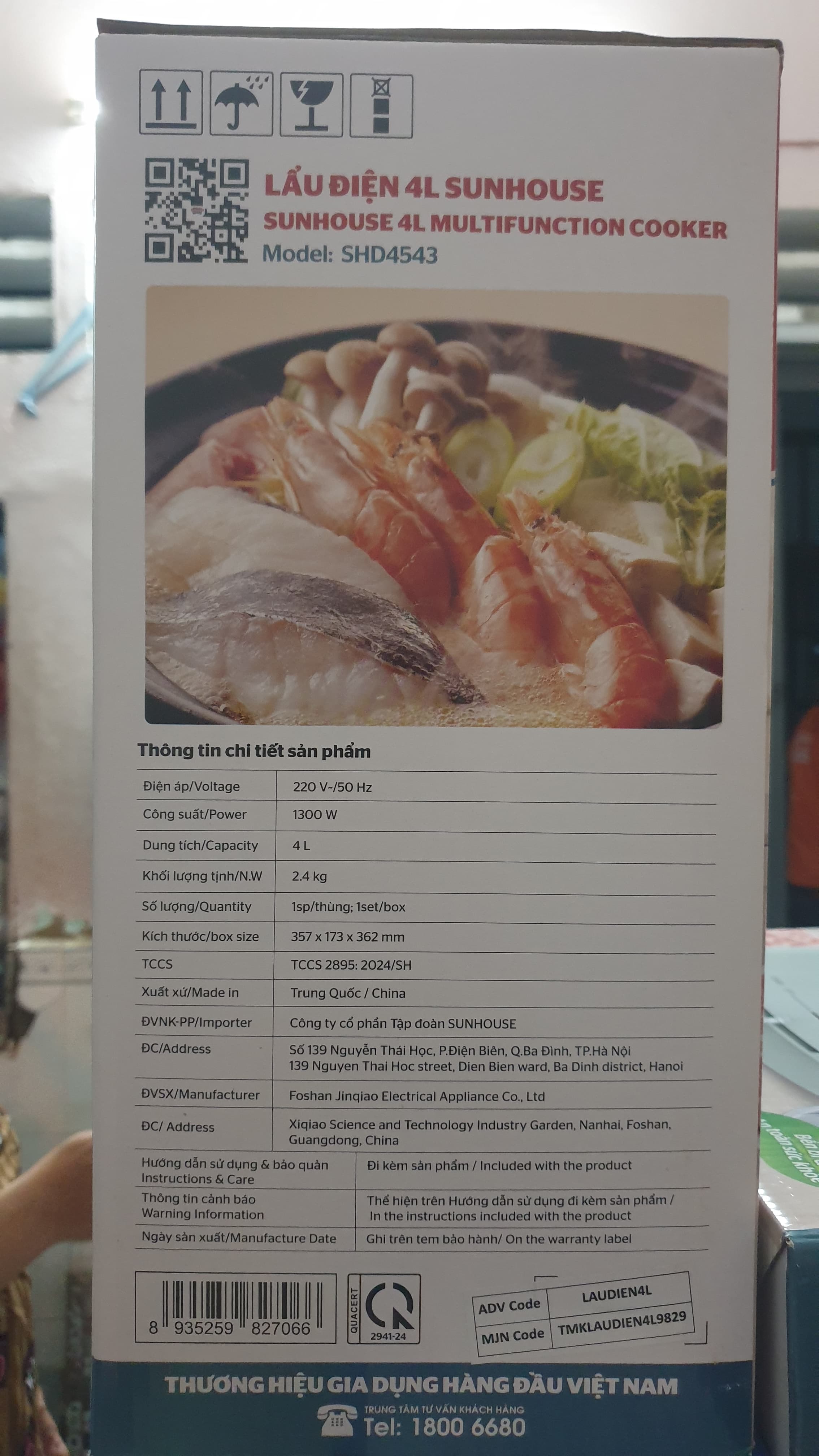  NỒI LẨU ĐIỆN 4L Sunhouse SHD4543 ảnh 4