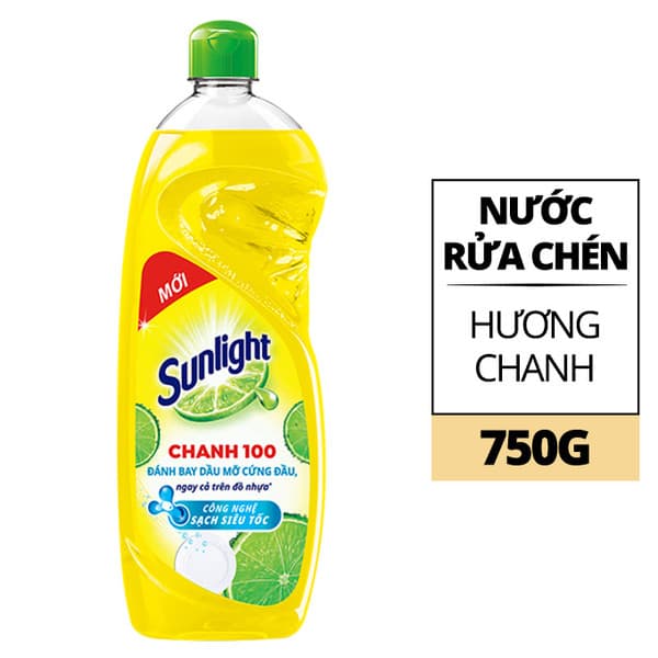 (COMBO 2)Nước rửa chén Sunlight chanh chai 750g