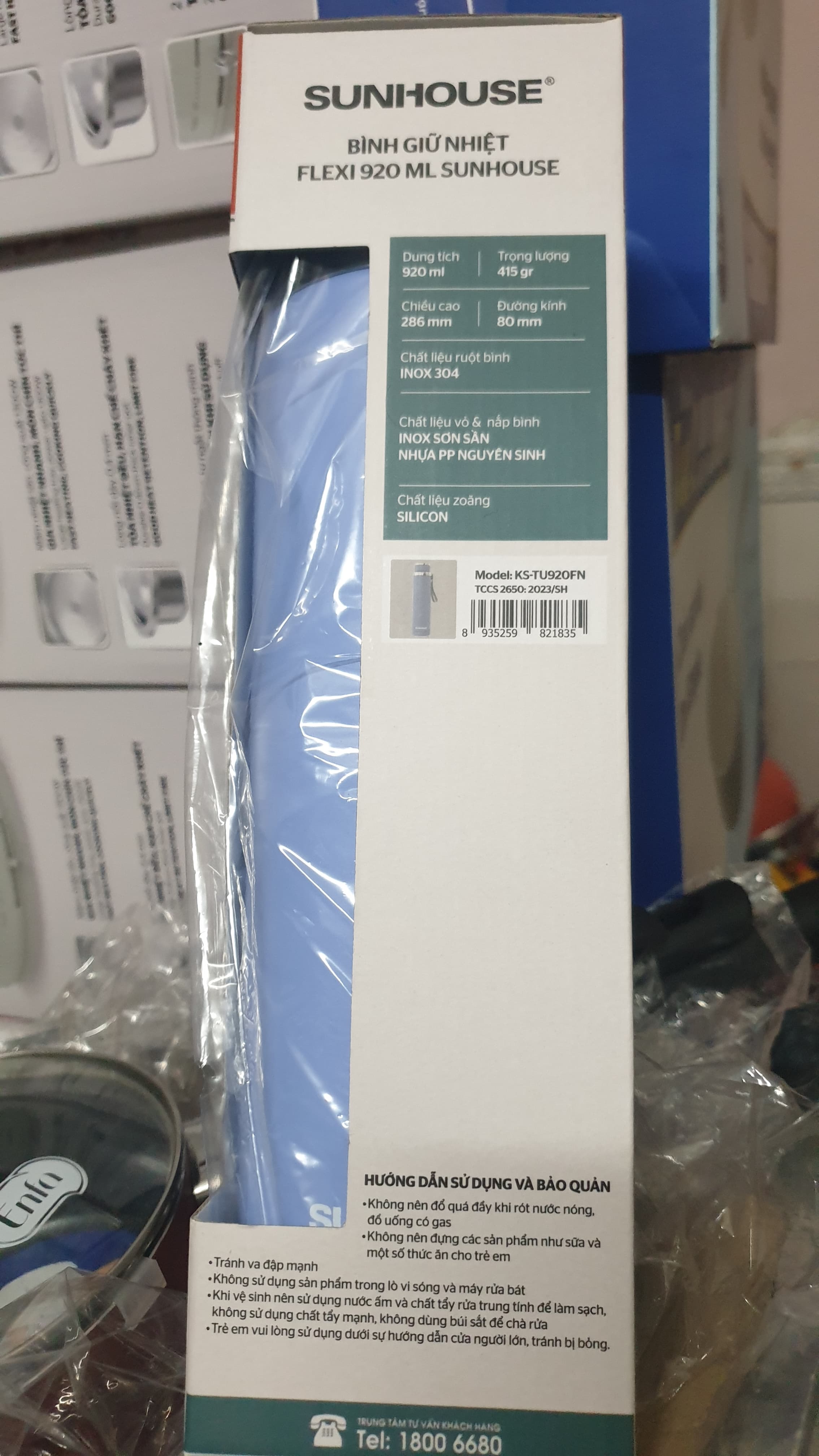 BÌNH GIỮ NHIỆT  FLEXI 920 ml SUNHOUSE  ảnh 3
