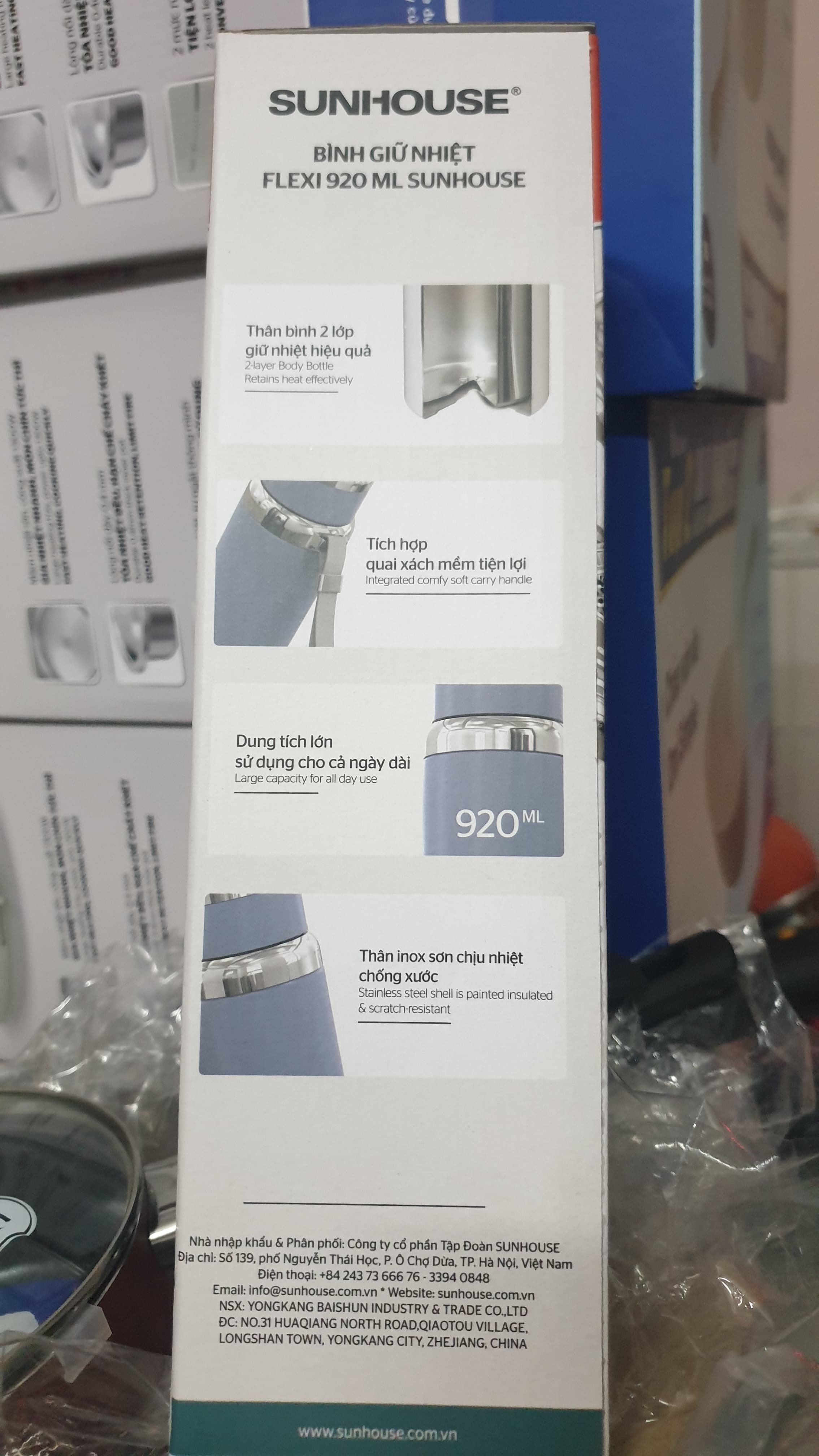 BÌNH GIỮ NHIỆT  FLEXI 920 ml SUNHOUSE  ảnh 5