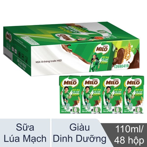 Sữa Milo Lúa Mạch 110ml - Thùng 48 Hộp