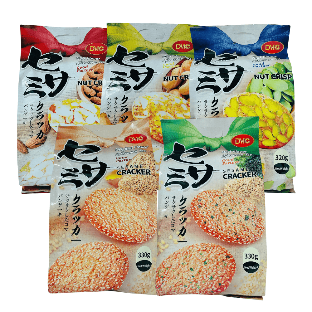 Bánh Quy Vừng DMC 5 Vị Rong Biển, Trứng, Hạnh Nhân, Bí, Điều Giòn Rụm Gói 330G