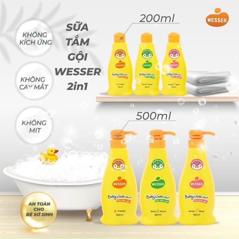 Sữa Tắm Gội WESSER 500ml