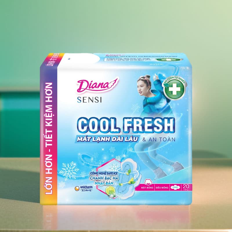 (COMBO 2) Combo 2 Gói Băng Vệ Sinh DIANA SENSI COOL FRESH Siêu Mỏng