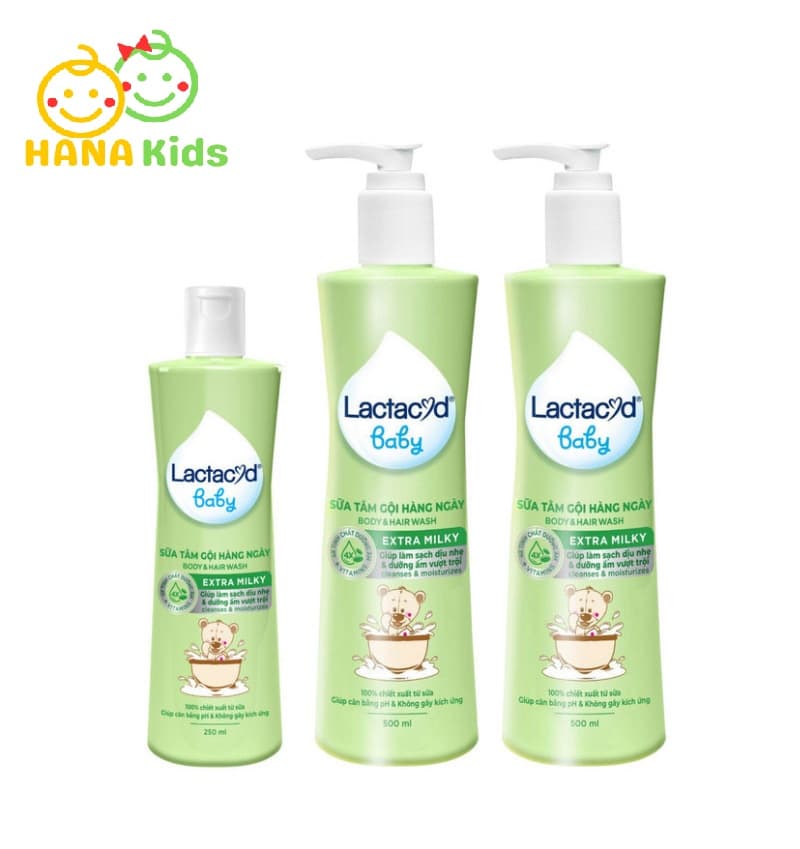 Sữa Tắm Gội LACTACYD Baby Extra Milky 250ml/500ml